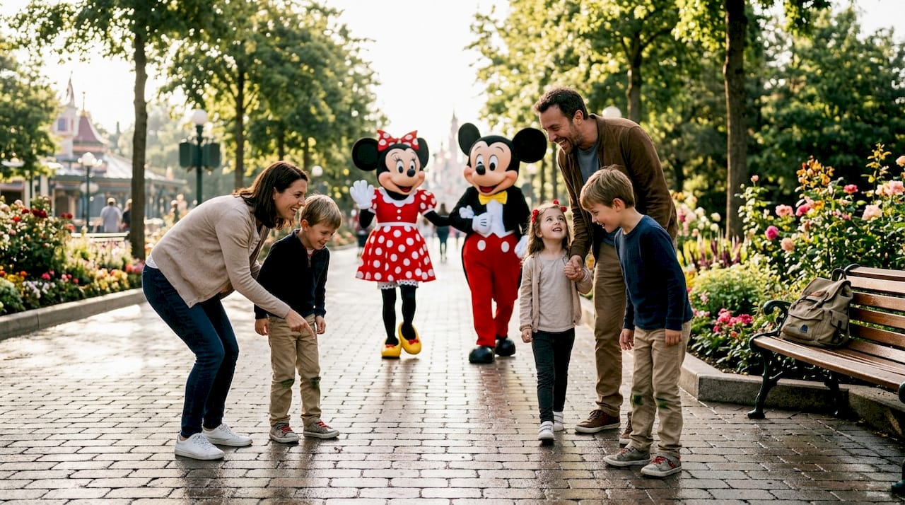Disney-Charaktere im Park: Erlebnisse für Familien